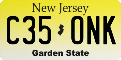 NJ license plate C35ONK