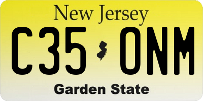 NJ license plate C35ONM