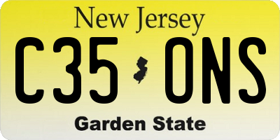 NJ license plate C35ONS