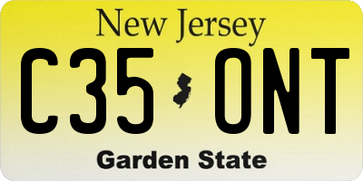 NJ license plate C35ONT