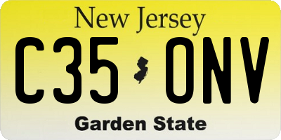 NJ license plate C35ONV