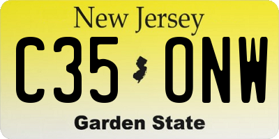 NJ license plate C35ONW