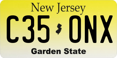 NJ license plate C35ONX