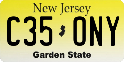 NJ license plate C35ONY