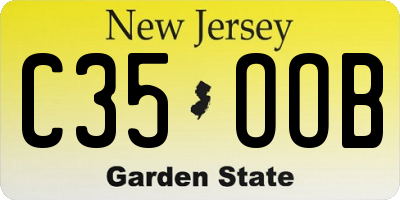 NJ license plate C35OOB