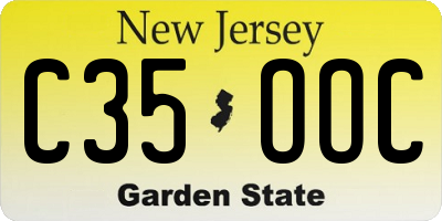 NJ license plate C35OOC