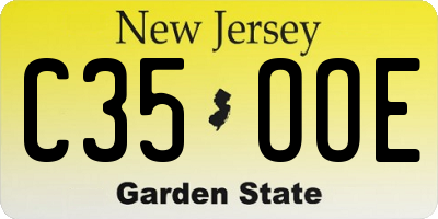 NJ license plate C35OOE