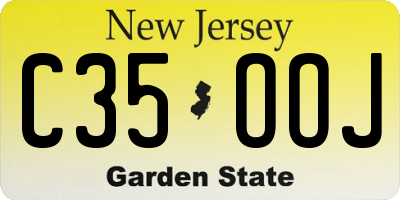 NJ license plate C35OOJ