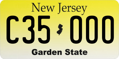 NJ license plate C35OOO