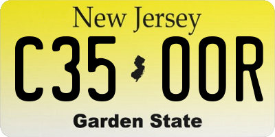 NJ license plate C35OOR