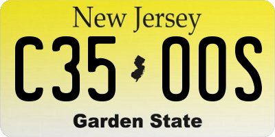 NJ license plate C35OOS