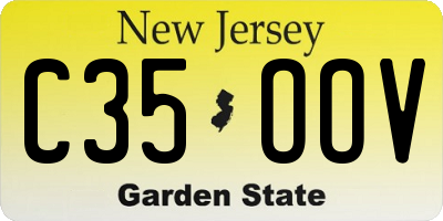 NJ license plate C35OOV