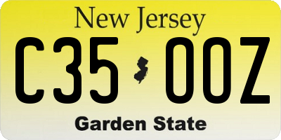 NJ license plate C35OOZ