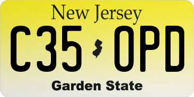 NJ license plate C35OPD