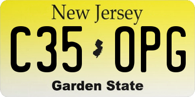 NJ license plate C35OPG