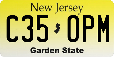 NJ license plate C35OPM