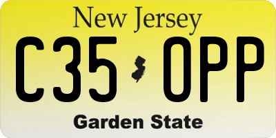NJ license plate C35OPP