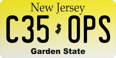 NJ license plate C35OPS