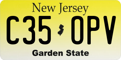 NJ license plate C35OPV