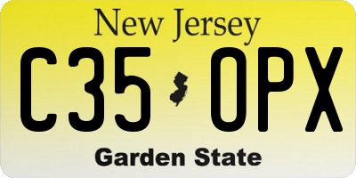 NJ license plate C35OPX