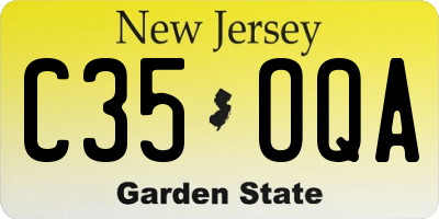 NJ license plate C35OQA