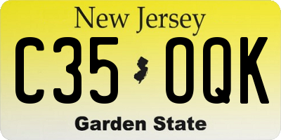 NJ license plate C35OQK