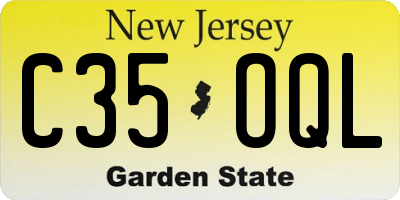 NJ license plate C35OQL