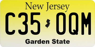 NJ license plate C35OQM
