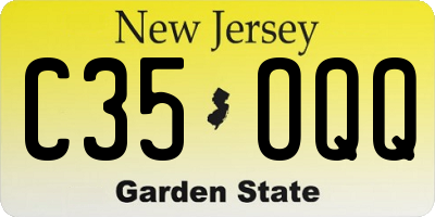 NJ license plate C35OQQ