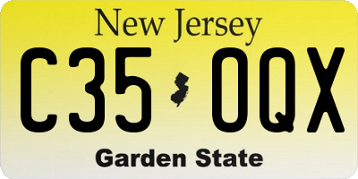 NJ license plate C35OQX