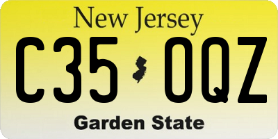 NJ license plate C35OQZ