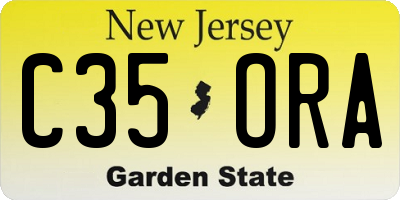 NJ license plate C35ORA