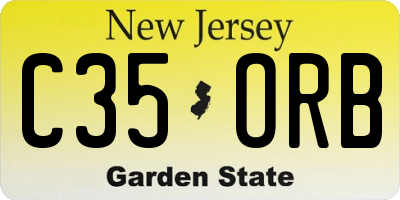 NJ license plate C35ORB