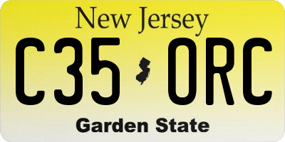 NJ license plate C35ORC