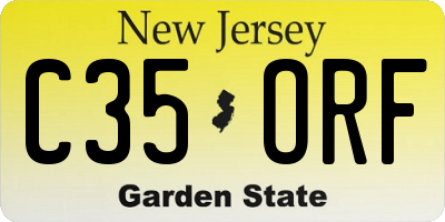 NJ license plate C35ORF
