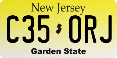 NJ license plate C35ORJ