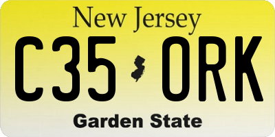 NJ license plate C35ORK