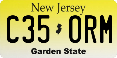 NJ license plate C35ORM