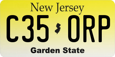 NJ license plate C35ORP