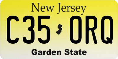 NJ license plate C35ORQ
