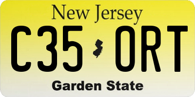 NJ license plate C35ORT