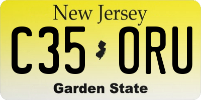 NJ license plate C35ORU