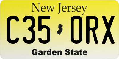 NJ license plate C35ORX