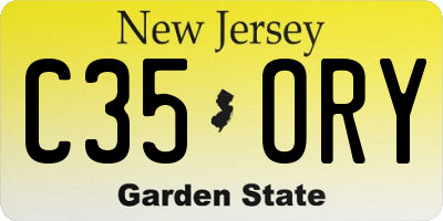NJ license plate C35ORY