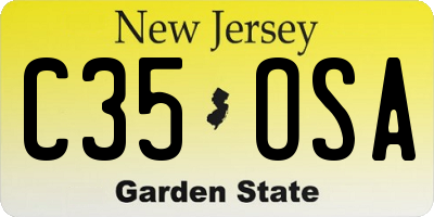 NJ license plate C35OSA