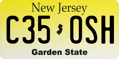 NJ license plate C35OSH