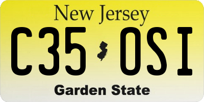 NJ license plate C35OSI