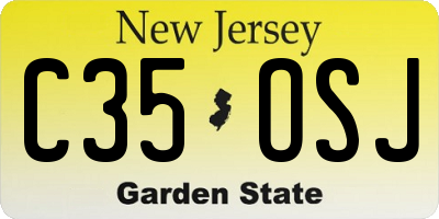 NJ license plate C35OSJ