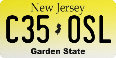 NJ license plate C35OSL