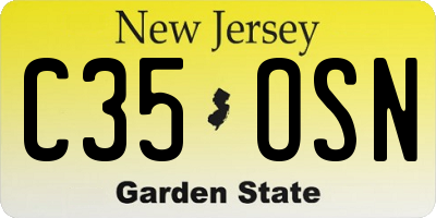 NJ license plate C35OSN